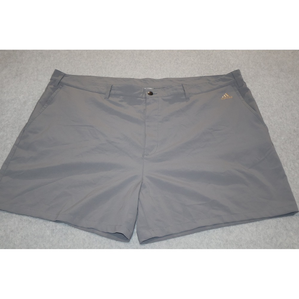 Adidas Golf Shorts Mens 50 Gray Flat Front 3-Stripe Performance 6" Inseam